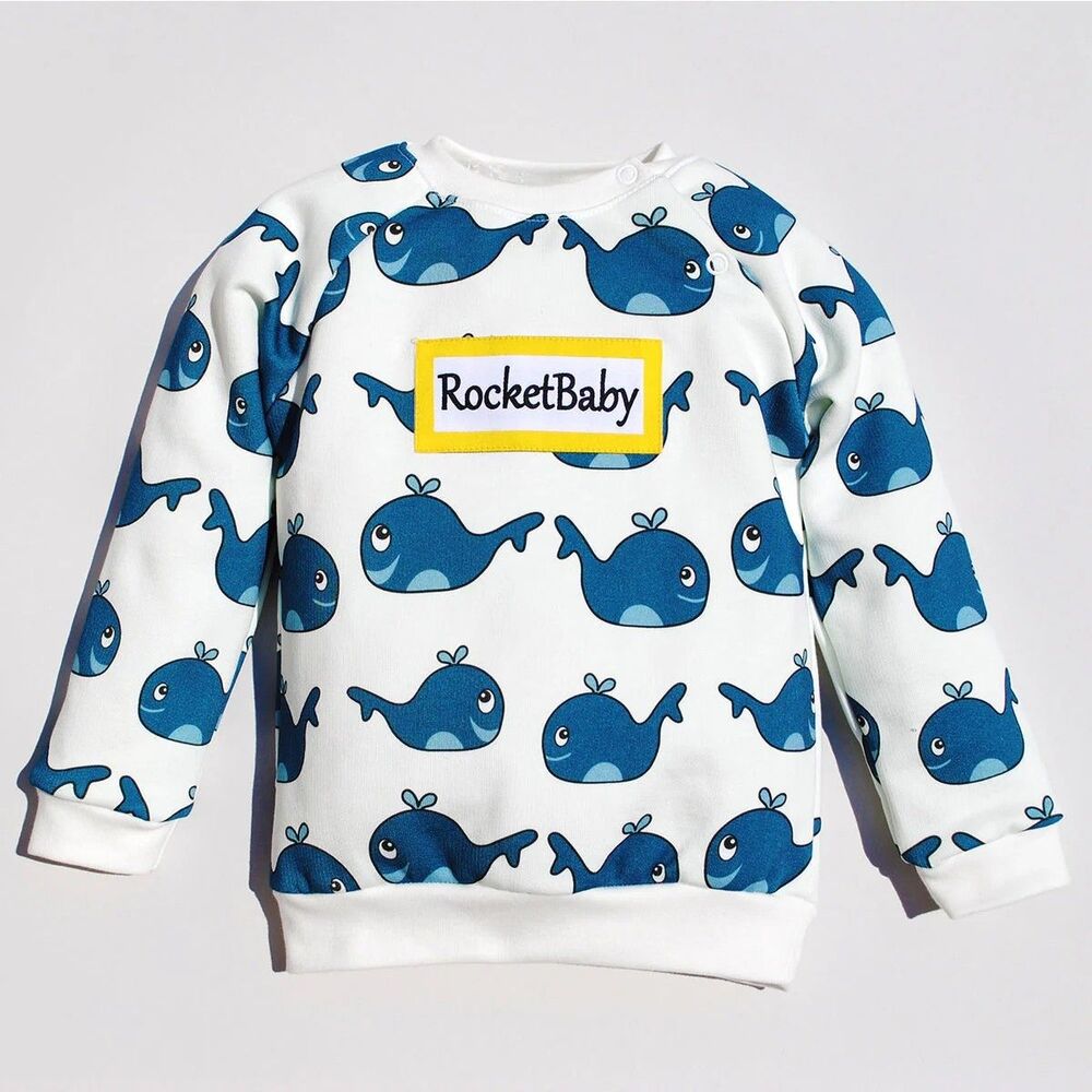 RocketBaby Sweatshirt Whales 12-18 mo